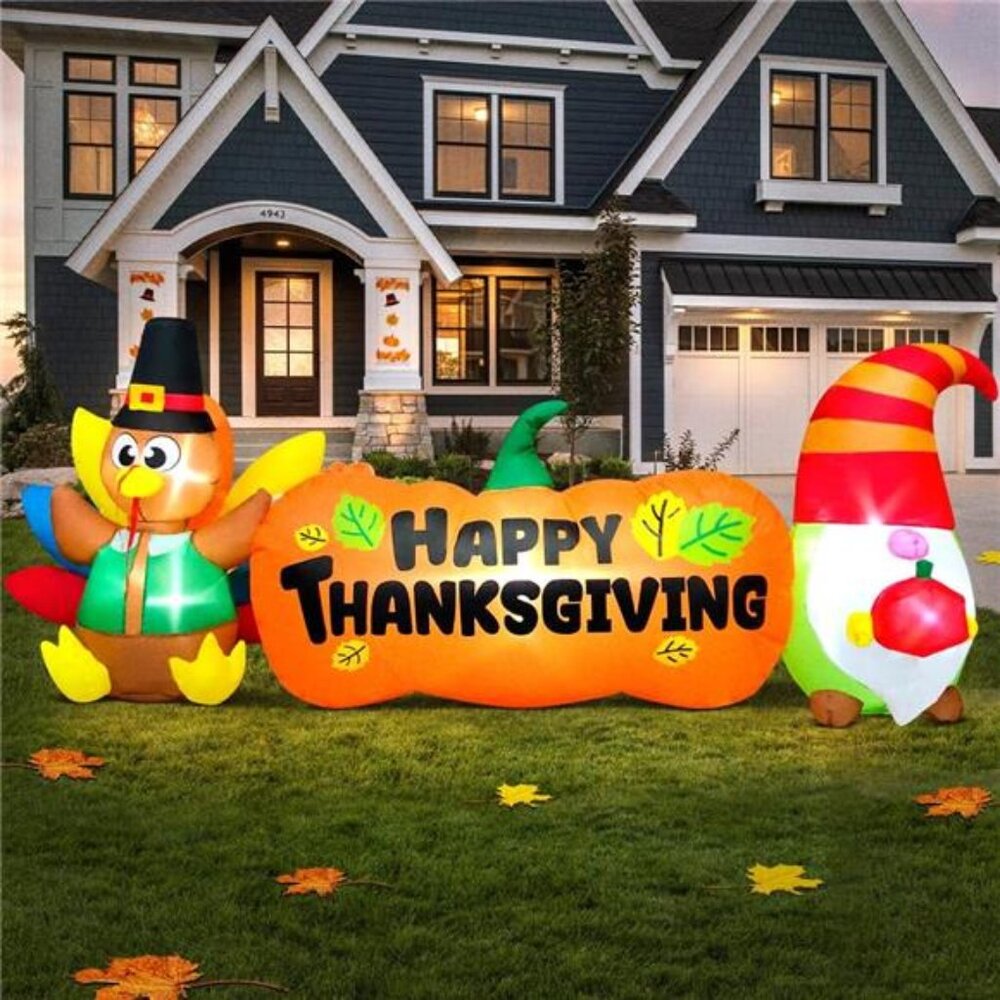 New 8FT Thanksgiving Inflatables Outdoor Decoration Inflatable‎ Turkey Pumpkin
